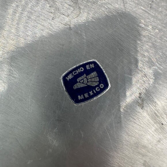 Vintage Floral Tray Vanity Serving Mexico Aluminum Handles Rectangle Flowers - Picture 4 of 8